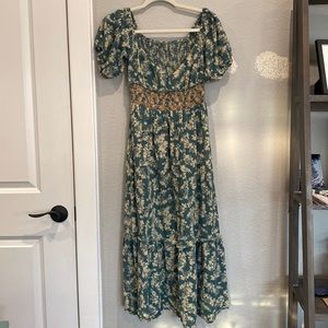 Off the shoulder mid length dress